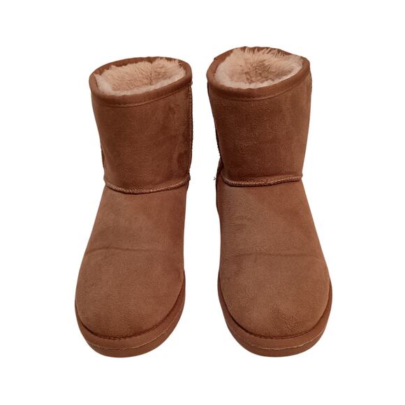 Camel Crown Ladies Chestnut color, Faux Suede, Sherpa Lined, Booties Size 7.5 - Picture 2 of 12